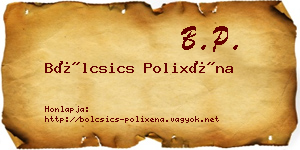 Bölcsics Polixéna névjegykártya